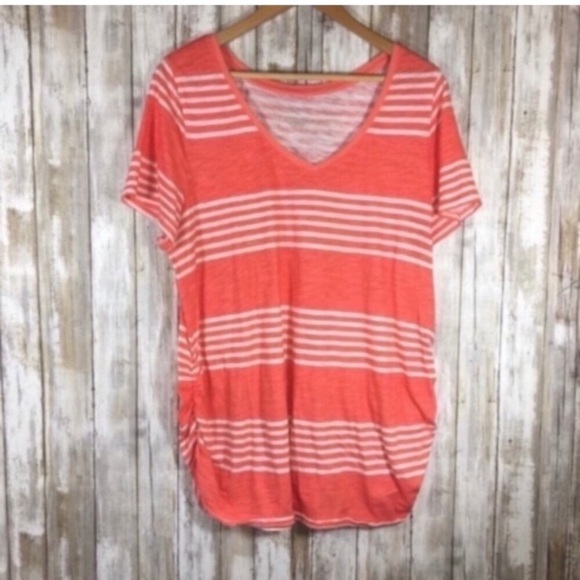 Lane Bryant Orange Striped Tee - Picture 1 of 5